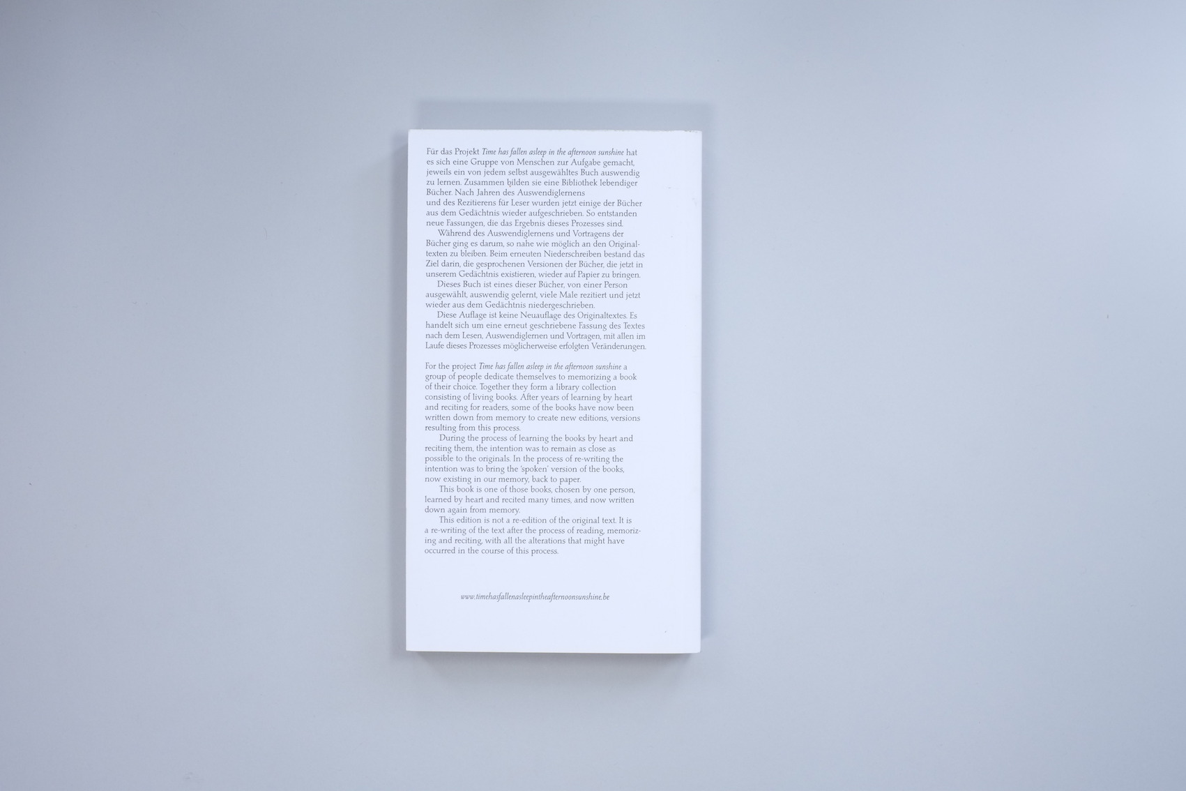 back of book